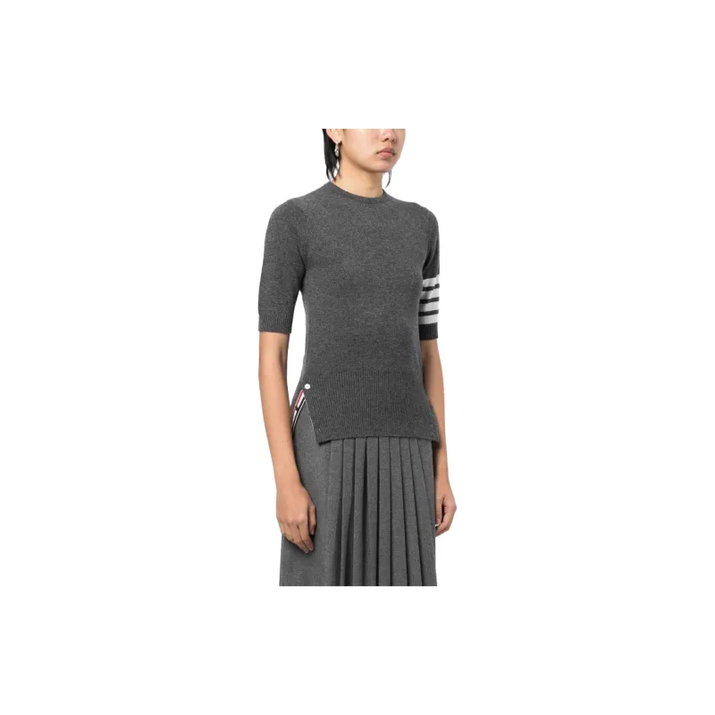 THOM BROWNE Short Sleeved Knitted Top-4