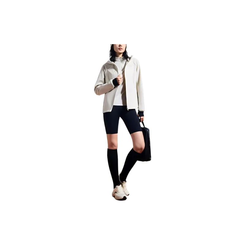 Anta Variety Training Collection Trench Coat Women's Oatmeal Gray-3