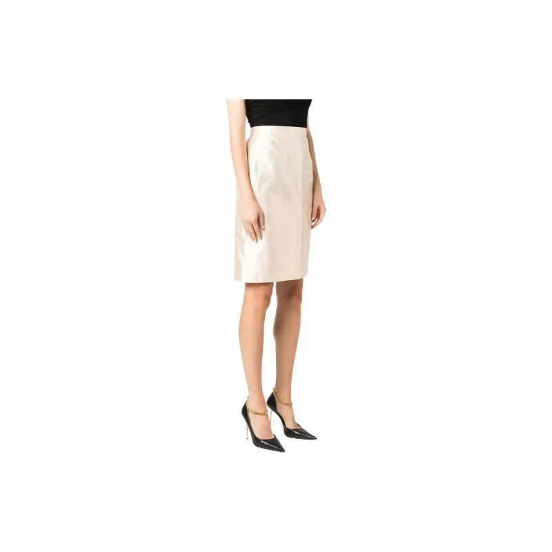 SAINT LAURENT 1990s High waisted Silk Skirt-2