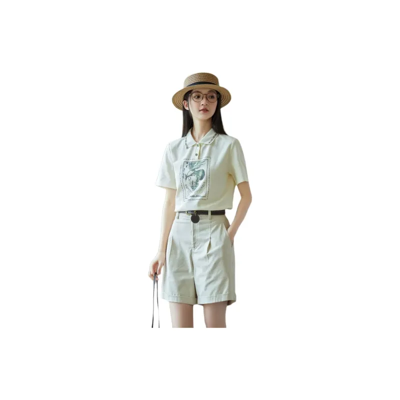 ZIHAN T-Shirts Women's Beige-1
