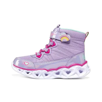 Skechers Heart Lights Anti Slip Wear Resistant Kids Lifestyle Shoes Purple White Teenagers