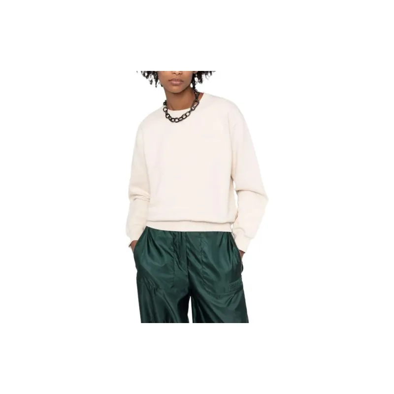 OFF WHITE Women'ss Diag Stripe Crewneck Beige-4