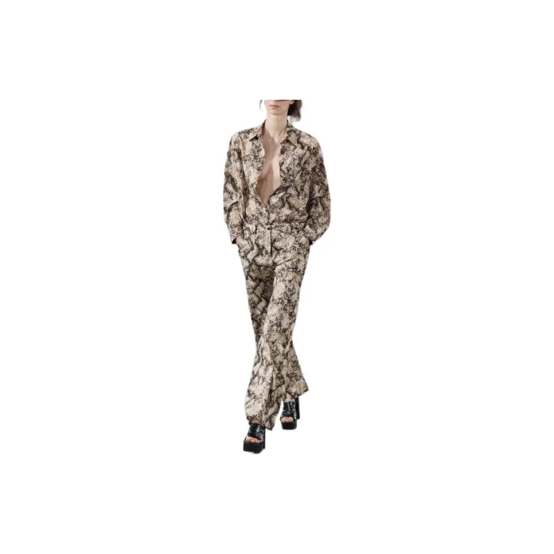 ZARA Casual Pants Women's Snakeskin Print-4