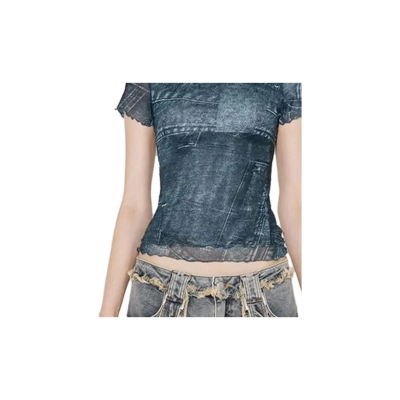 Misbhv X Esther Yu Yu Shuxin Co authored Series T Shirts Women's Dark Blue-4