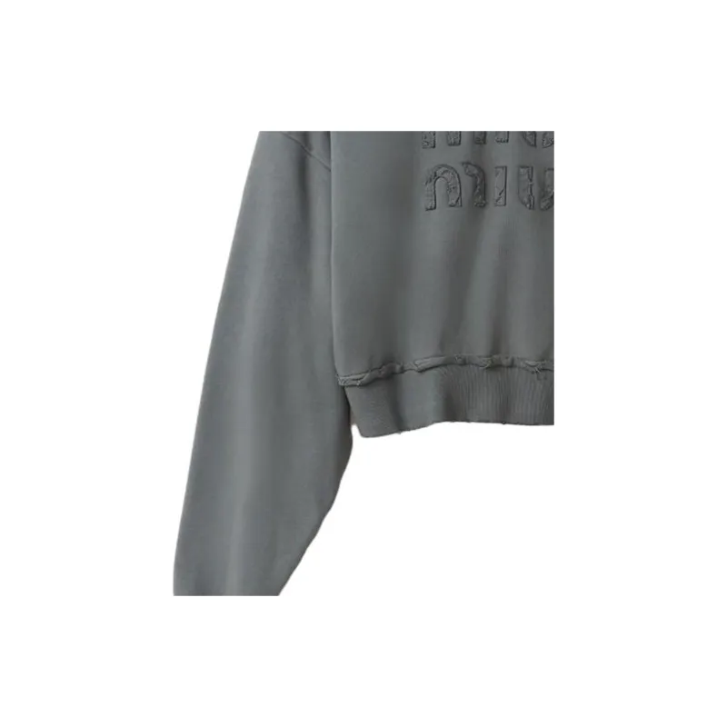 MIU MIU SS24 Sweatshirt Women's Iron Gray-4