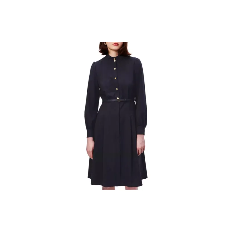 HAZZYS Long Sleeved Dress Women's Navy Blue-2