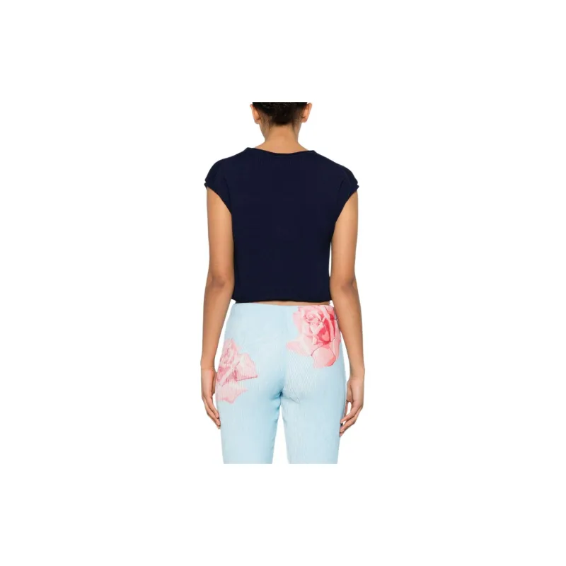KENZO Floral Intarsia Knit Cropped Top-3