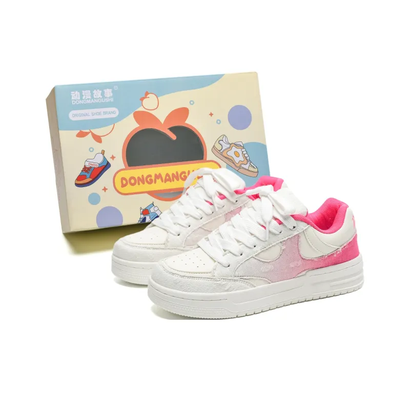 Anime Story Slip Resistant, Abrasion Resistant, Lightweight, Breathable Low Top Skateboard Shoes Unisex Mismatched-24