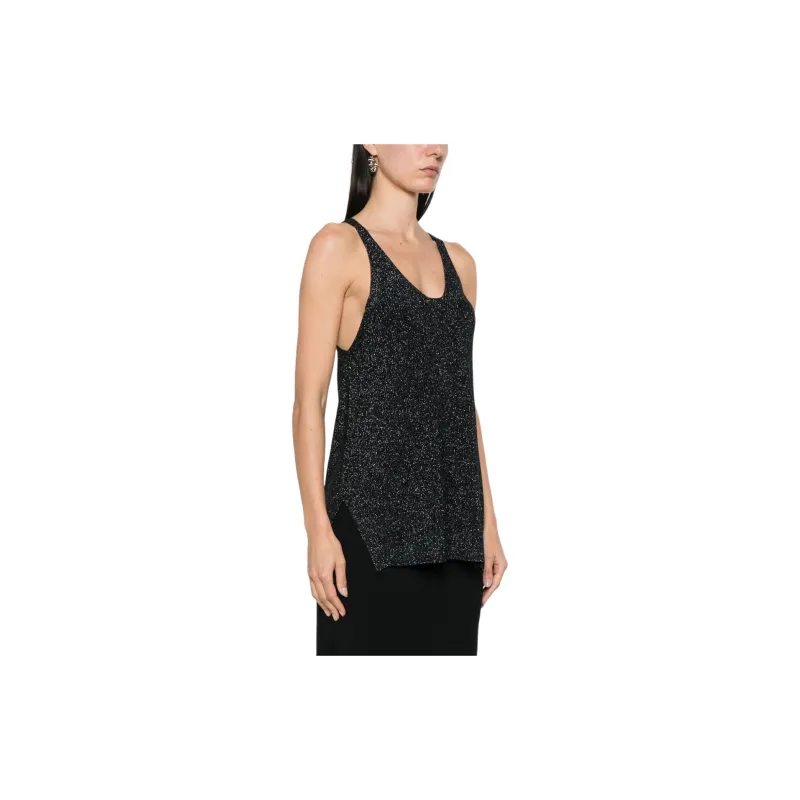 Fabiana Filippi Metallic Threading Sleeveless Top-3