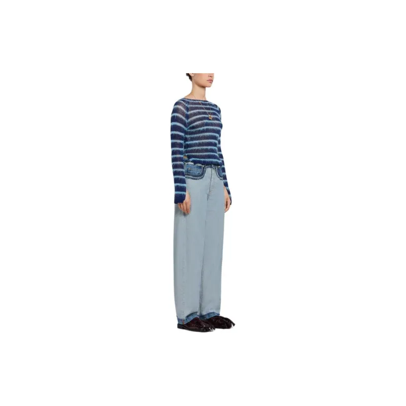 MARNI Stone Washed Denim 5 Pocket Pants 'Azure'-4