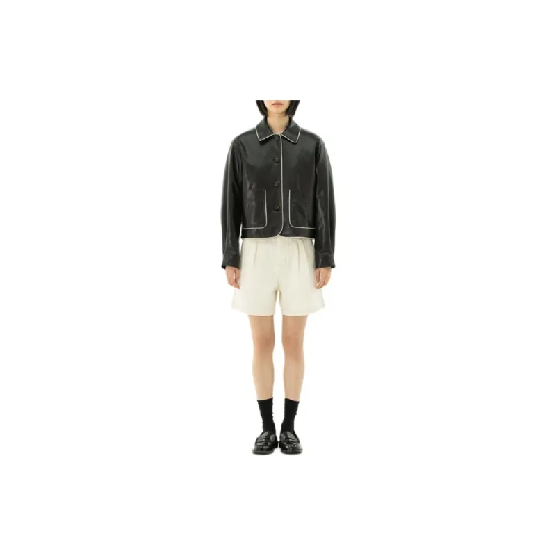 Lee Leather Jacket Women's Black-4