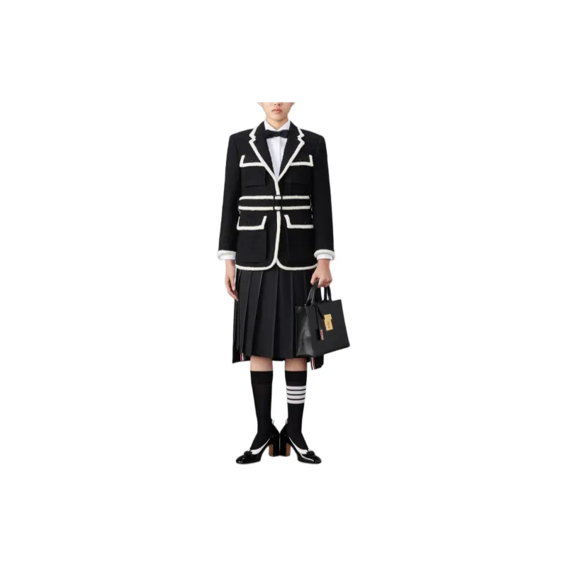 THOM BROWNE Belted Tweed Jacket-1