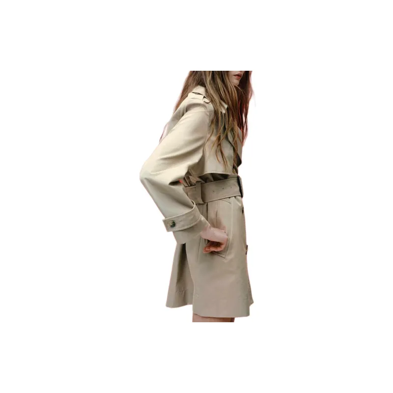 ZARA ZW Series Trench Coat Women's Yellow-3
