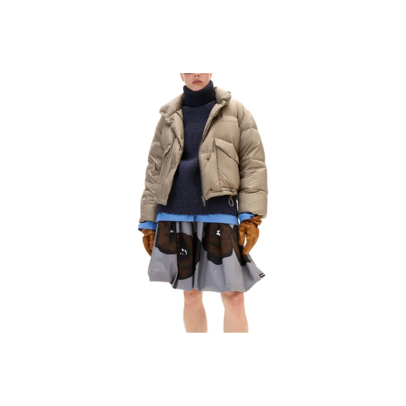 MIU MIU Down Jacket Women's Mud Gray-3