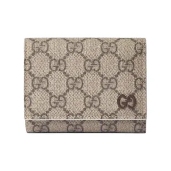 GUCCI Supreme Canvas Wallet Men's Beige & Ebony