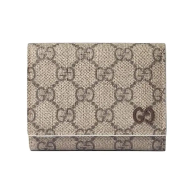 GUCCI Supreme Canvas Wallet Men's Beige & Ebony-0
