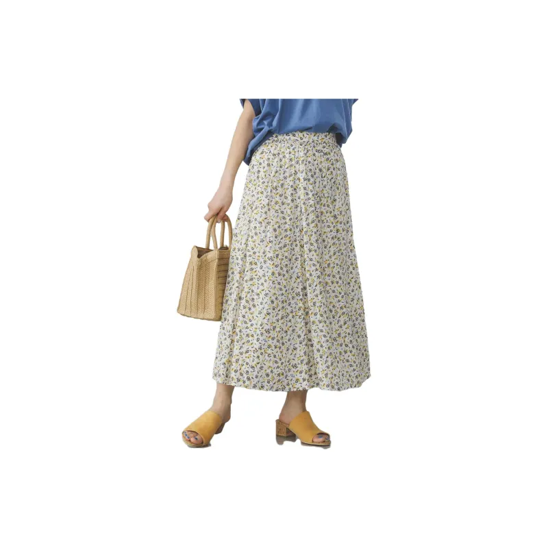 Beams Casual Long Skirts Women's Yellow-2