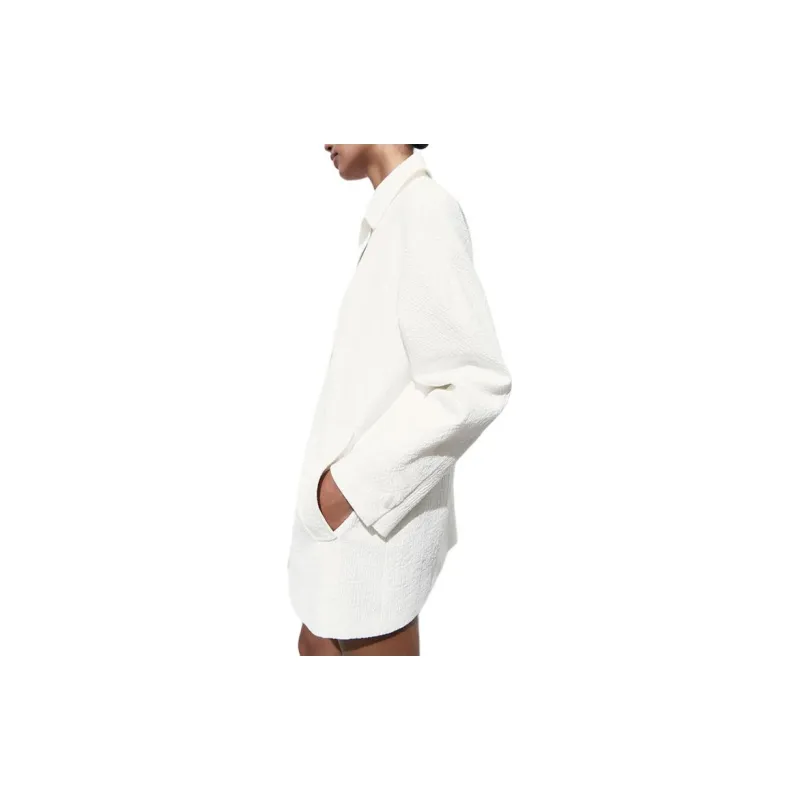 ZARA Coats Women's Frosted White-3