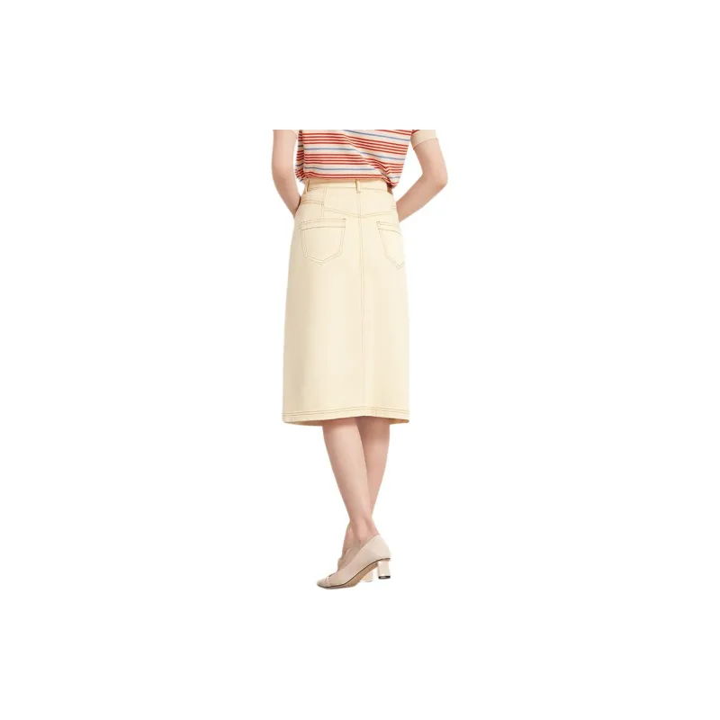 Hush Puppies Denim Long Skirts Women's White-1