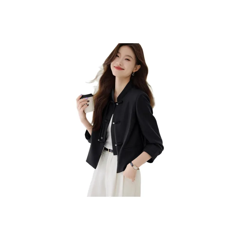 Mo Han Yi Mei Jackets Coats Women's Black-1