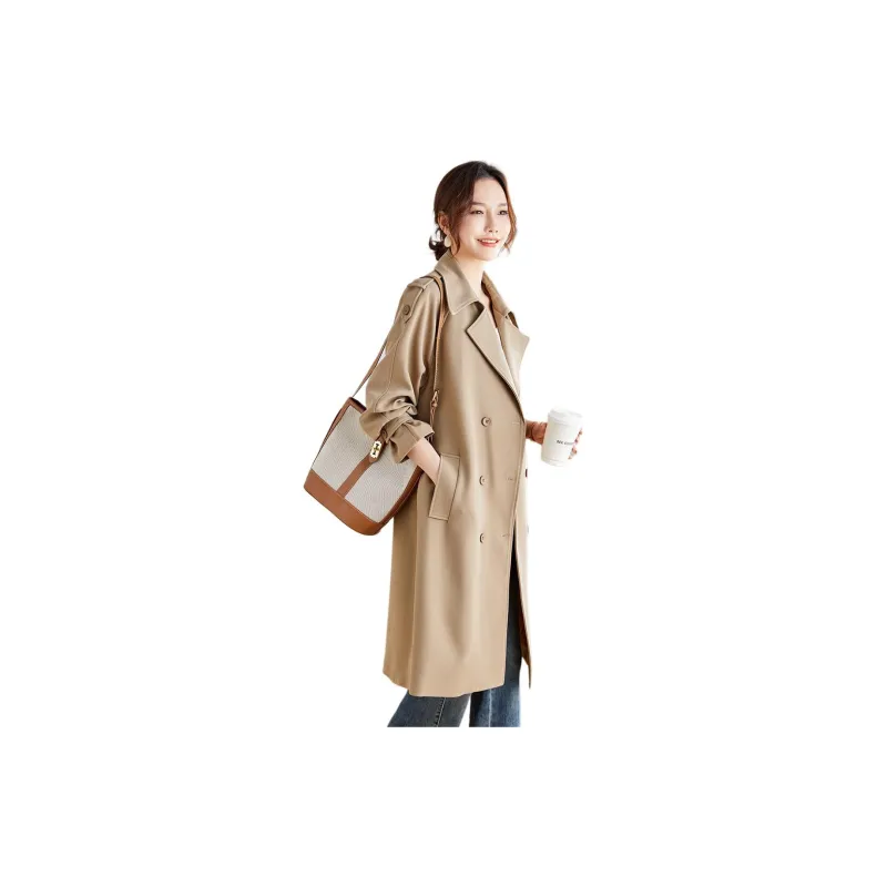 TERRE BLEUE Trench Coat Women's Khaki-2