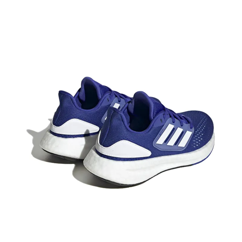 Adidas Pureboost 22 Anti Slip Wear Resistant Low Top Kids' Running Shoes Blue White Teenagers-2