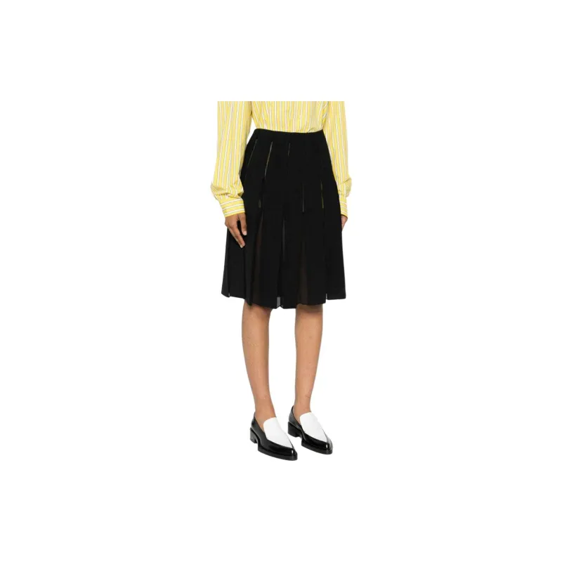 MARNI High Waist Pleated Midi Skirt-3