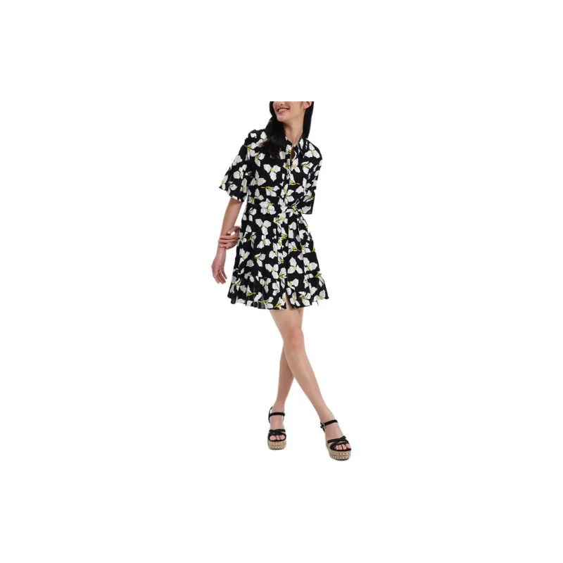 DVF Diane Von Furstenberg Short Sleeved Dress Women's Black-1