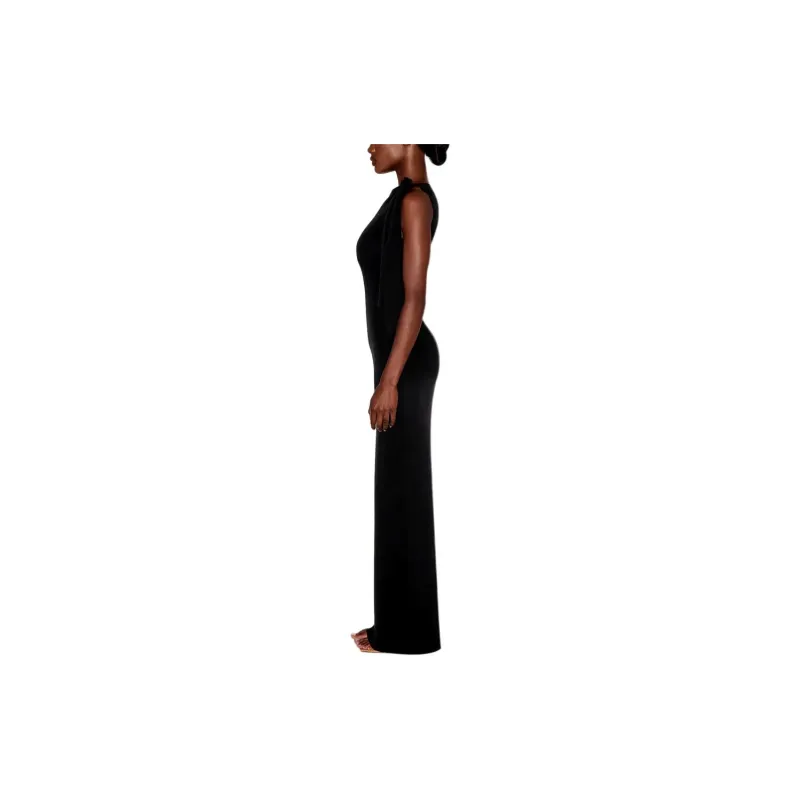 Khy DROP 004 Sueded Stretch Knotted Maxi Dress Sleeveless Dress Women's Black-5