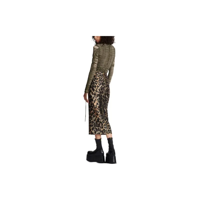 BALMAIN Animal-Printed Midi Skirt-3