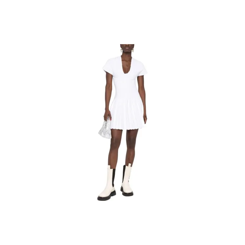 BALMAIN Pleated Mesh Mini Dress-2