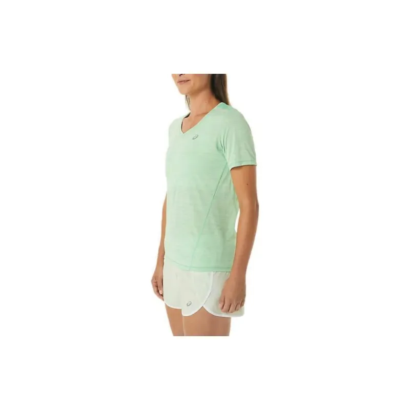 Asics RACE V T-Shirt Women's Electric Stone/Low Whisper Green-1