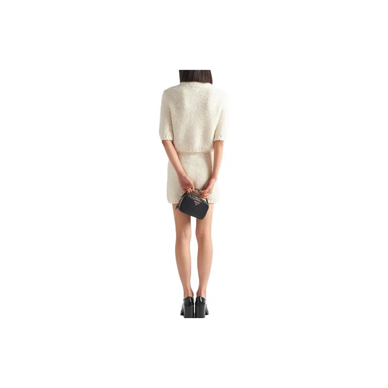 PRADA Cropped Bouclé Cardigan-2