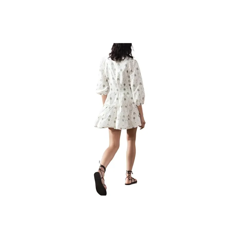 ZARA Long-Sleeved Dresses Women's Light Green-2