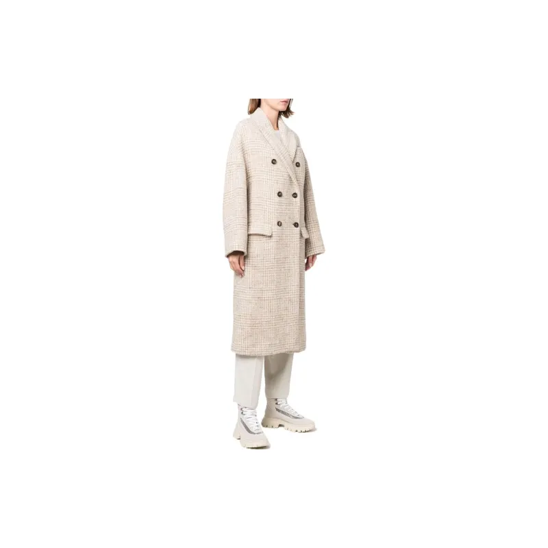 Brunello Cucinelli Double Breasted Checked Coat-3
