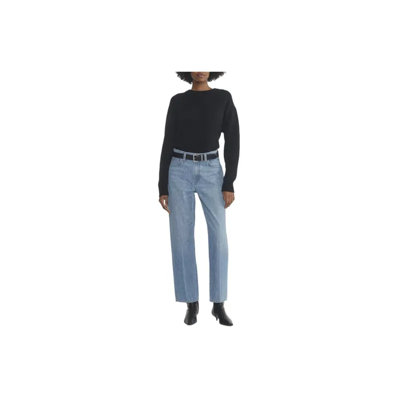 ARITZIA Denim Forum The '90s Marlo Hi-Rise Baggy Jean Jeans Women's Vintage Blue Crusted Linen/Light Blue-1