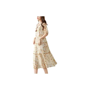 To The West Short Sleeved Dresses Women's Orange