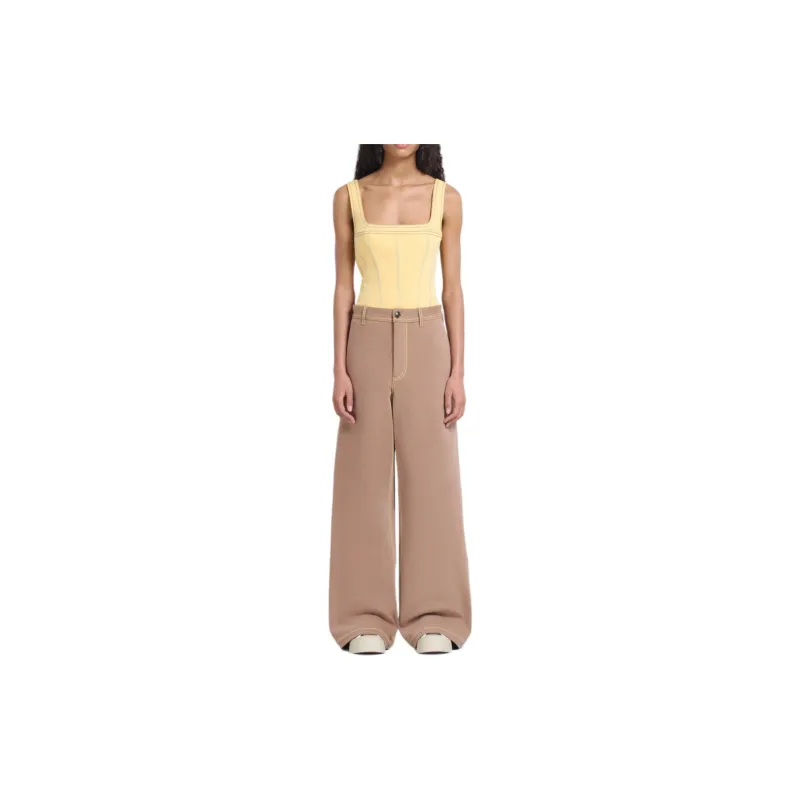 MARNI Contrast stitching Wide leg Trousers-1