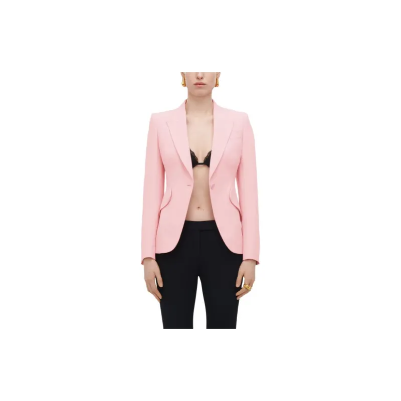 Alexander McQueen Peak Shoulder Pad Single Breasted Blazer-4