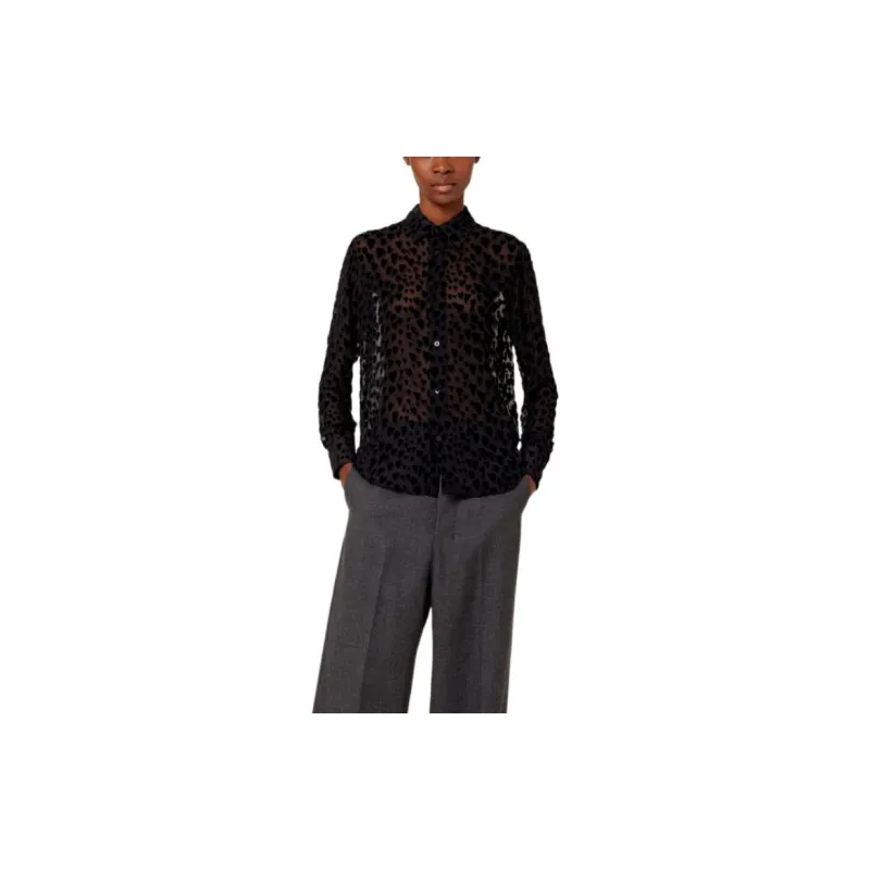 Ami Fit Shirt With Heart Pattern 'Black'-2