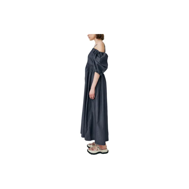 MOUSSY Short Sleeved Dresses Women's Black-3