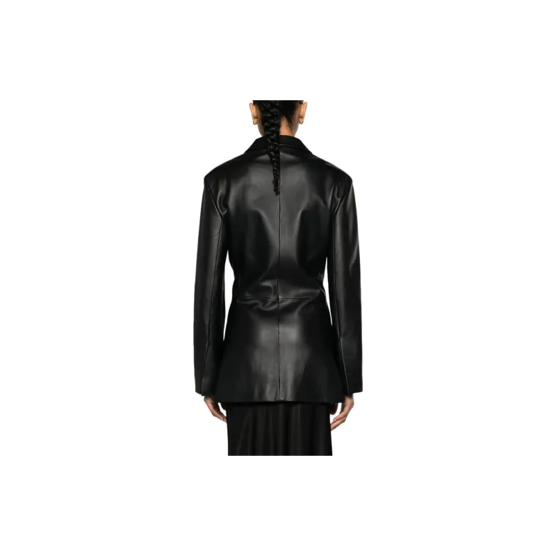 Jacquemus La Veste Tibau Asymmetric Leather Blazer-2