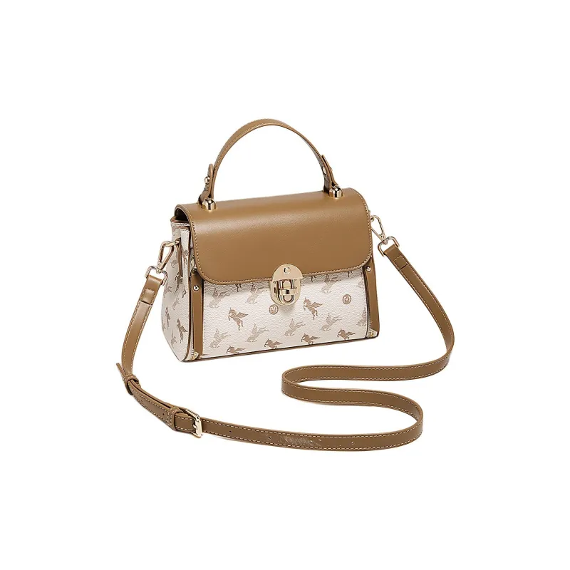 Marino Orlandi Synthetic Leather Kelly Bag Shoulder Bag Crossbody Bag Handbag Large Size Women's Coffee-13