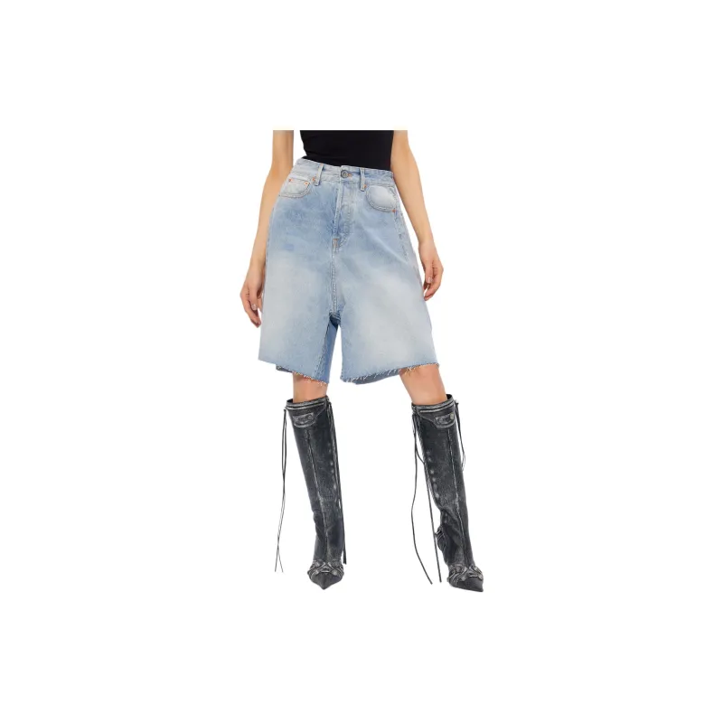 Vetements Wide-Leg Denim Shorts-4