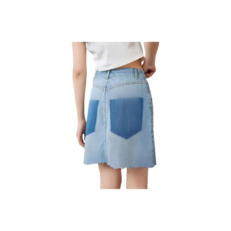 A21 Denim Short Skirts Women's Light Blue-1