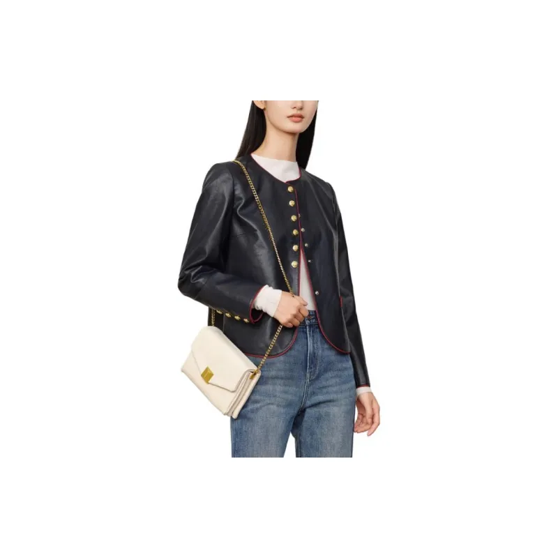 JZ. ANNAKRO Leather Jackets Women's Dark Blue-1