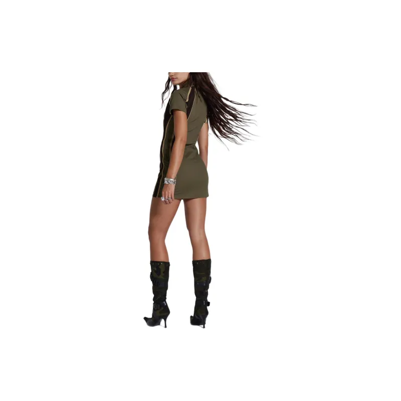 Jaded London Short-Sleeved Dresses Women's Khaki Green-3