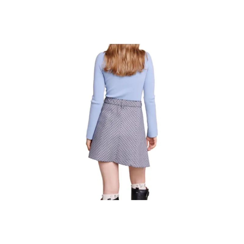 Maje Casual Short Skirts Women's Blue Gray-3