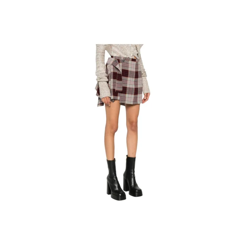 Vivienne Westwood Checked Asymmetric Mini Skirt-3
