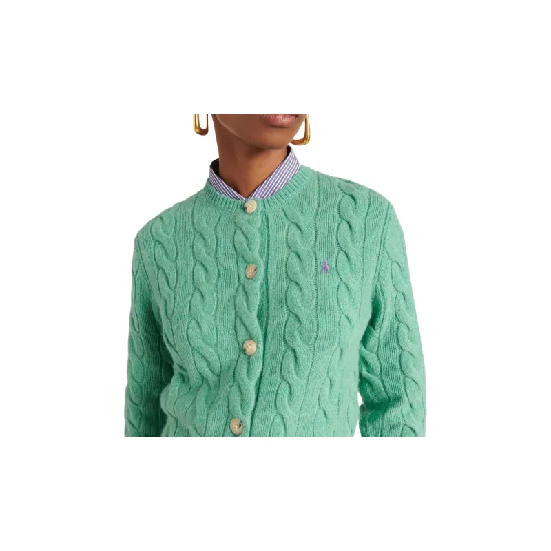 Polo Ralph Lauren Pony Embroidered Cable Knitted Cardigan-4